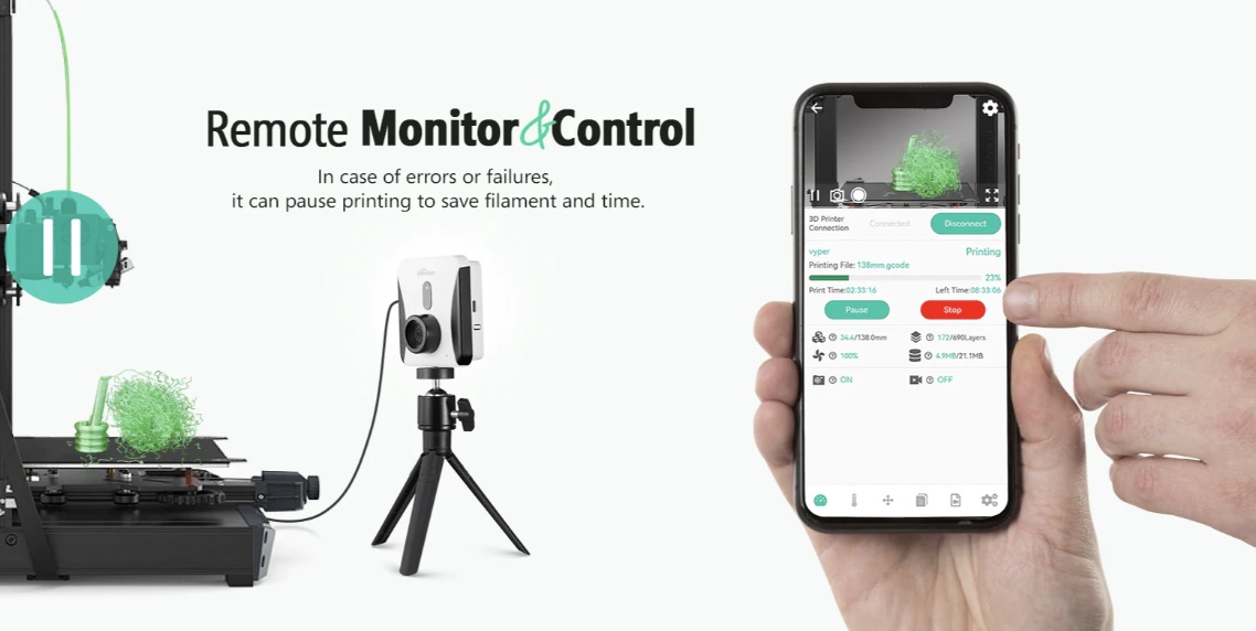 茗升科技推出用于远程监控3D打印机的新型 Mintion Beagle V2 相机